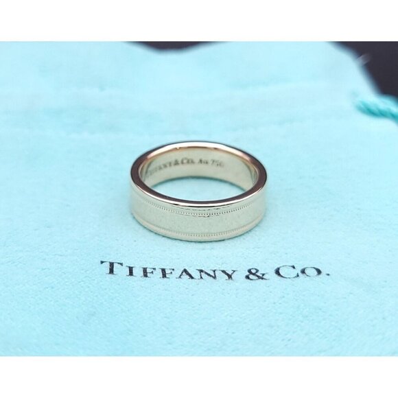 Tiffany & Co. Jewelry - Tiffany & Co 18kt Rose Gold Together Double Milgrain 6mm Wedding Band Size 6.5